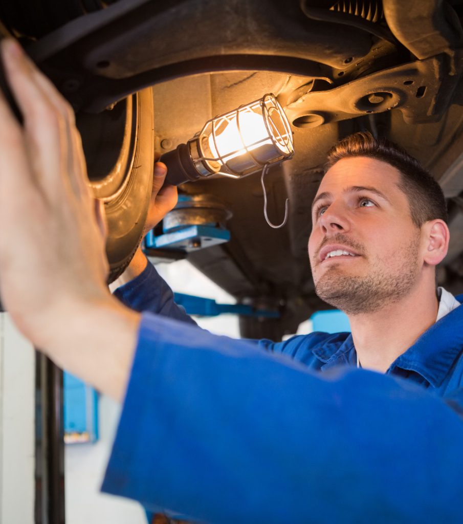 Mechanic inspecting a vehicle - MOT Rotherham